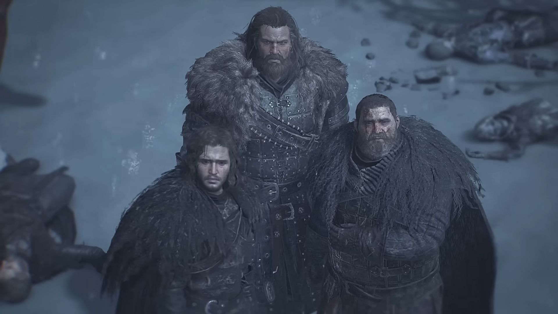 Jon Snow and co in Game of Thrones Kingsroad (Image via Netmarble)